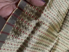 JACQUARD BROCADE FABRIC-saree blouse piece-BEIGE Golden 32″X29″ banarsi RED