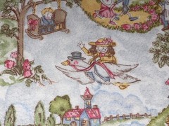 1/2 Yd Vintage “Nursery Thyme” Rhyme FLANNEL by Dona Mollo General Fabrics