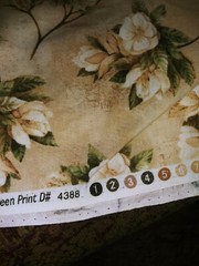 6 Yards Cotton Fabric Albina Hristova Design Cream & Green Floral Tuscan Garden