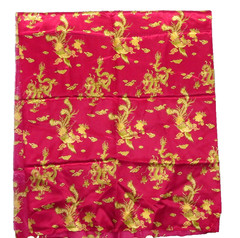 Synthetic Silk, Red Golden (Oriental Dragon) Fabric Material 55″ x 74″ New