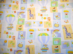 Nursery Fabric By Yard Animal Toy Baby Patch Yellow Blue White Cotton #B C