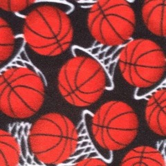 Basketball Hoops Print Fleece Fabric – 60″ Wide – Sold by The Yard & Bolt