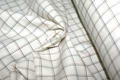 NATIVE SQUARES, White Creme Cotton Fabric, Mid Weight, LUXE Twill, By the Metre