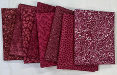 8 Burgundy Maroon Fat Quarters ~ Tonal Blender Cotton Quilt Fabric