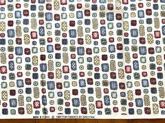 Mine & Yours 1997 Fabric Spectrix Beige Background Rectangles One Yard Vintage