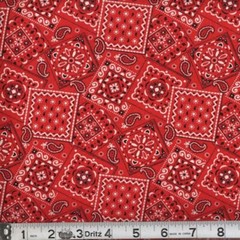1 yard Red Bandana Fabric