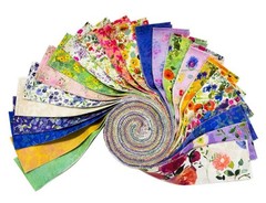 FLEUR de ROSE Strip Roll from Clothworks – (40) 2.5″ fabric strips – #ST0544