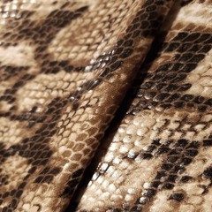 GLOSSY SCALES BROWN TAN SNAKE PYTHON STRETCH SPANDEX FABRIC 58″ BY THE YARD