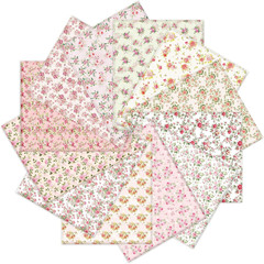 12 Pcs Spring Cotton Fabric Bundles 18 X 22 Inch Floral Quilting Fabric