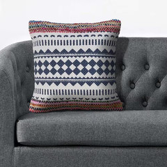 Bohemian Multicolored Geometric Hypoallergenic Polyester 18 In. X 18 In. Indoor