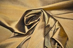 100% Silk Taffeta Golden Brown By the Yard Clothing Costumes Home Decor D1