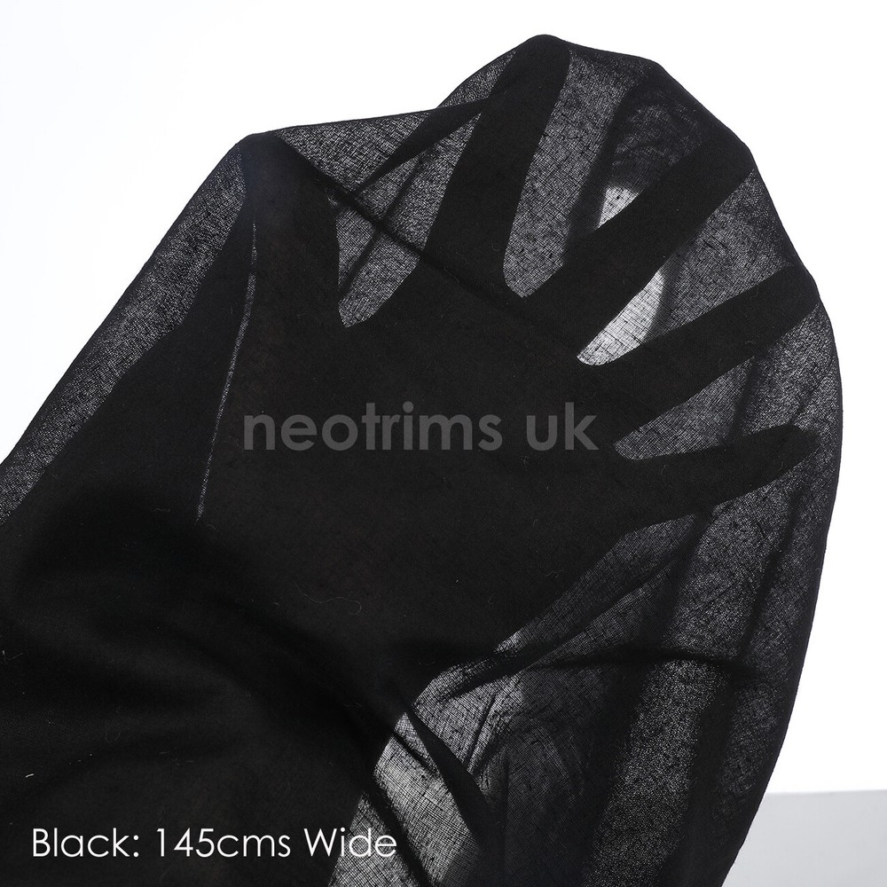 Cotton Voile Fabric for Fashion Apparel Curtain Wedding Lawn,Black White Ecru