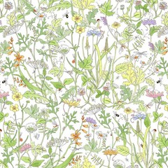1/2 Yard Fabric – Mouseplay | Meadow – White by Anita Jeram by Clothworks