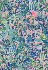 Lilly Pulitzer Cotton Poplin Fabric Blue Ibiza Cabana Cocktail 36″ X 57″