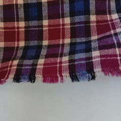 Navy Blue And Wine Plaid Woven Cotton Fabric 4-1/2 yd x 44″