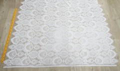 Black Heavy Eyelash Scalloped Lace Apparel Fabric Cloth DIY 59″Wide By The Yard