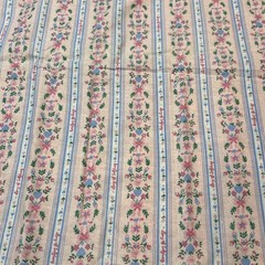 Vtg Fabric Lanz of Salzburg Brushed Poly Cottagecore Pink Blue Floral Hearts