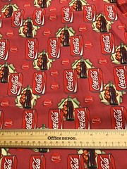 Custom Made, Coke/ CocaCola Cotton Fabric, 1 Yard, 36” x 54”