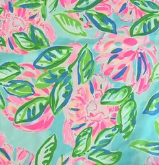 Lilly Pulitzer Cotton Stretch Poplin Fabric Totally Blossom Engineered 39″ X 57″