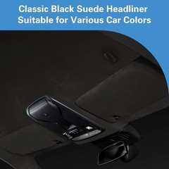 118″ L × 59″ W Suede Headliner Fabric, Black Suede Headliner with Foam Backin…
