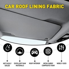 Flat Knit Headliner Fabric with Foam Backing for Car Ceiling Roof Fabric Repair