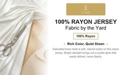 Rayon Jersey Knit Fabric by the Yard 130 GSM 58/60″ Non-Stretch Dress Costume