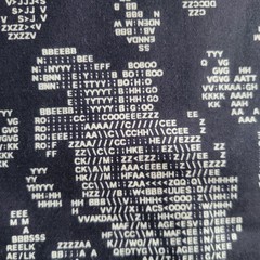 White Paisley Made of Letters/Numbers on Navy Blue Japanese Cotton Lawn