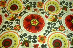 1 of 30 yds Richloom Kas Fabric Suzani style Medallion Red Upholstery 54″w BTY
