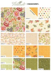 Fieldrush Moda Charm Pack, 100% Cotton 5-inch Precut Fabric Squares (42 pcs)