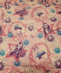 Hannah Montana Pink Purple Print Cotton Fabric Disney Miley Cyrus 1 yard ×43″