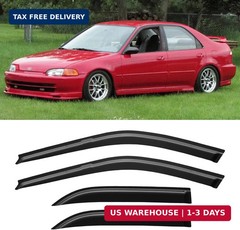 Window Visors Rain Guards Shield for 1992 1993 1994 1995 Honda Civic Sedan, Out-