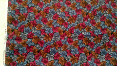 Fabric Cranston VIP Leaves of Burgundy Brown Sky Blue 11″ x 30″ $2.95