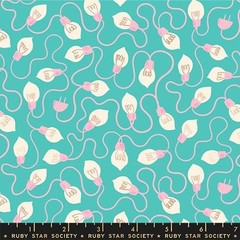 1/4 Yard 9×42 Ruby Star Society “Merry Happy” High Strung Iceberg Metallic