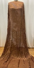 100% Burnout Silk Satin Rich Copper Bronze French Georgette Fabric 2yds 52″ Wide