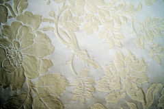 1+ Yard Ivory on Ivory Floral Textured Cotton Linen Blend Fabric 59″ X 55″