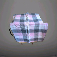 WOOL Blend Fabric GRAY PINK HARIS PLAID 93″X 67″ NEW!