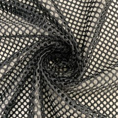 Mallory BLACK Polyester King Mesh Knit Fabric by the Yard – 10111