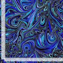 Escapade Floral Fabric | Marble Swirl Print Black Blue | Timeless Treasures YARD