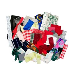 Leftover Sewing Fabric Scraps Mini Material Strips Small Cut Bulk Lot (1lb 12oz)