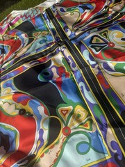 Italian Deadstock 100% Silk Twill Fabric Panel 22”x44” Emilio Pucci Logo