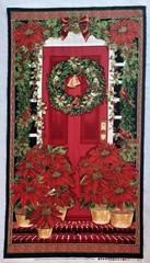 Holiday Christmas Front Door Winter Cotton Fabric 24″ Panel 24″x42″ #CM1263