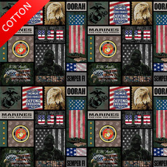 United States Marine Corps Cotton Fabric – 44″ Wide – Sold by The Yard & Bolt