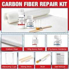 Carbon Fiber Repair Kit, Carbon Fiber Kit, 8″ Twill Carbon Fiber Cloth, 100g …
