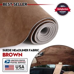 Brown Headliner Fabric with Foam Backing for Car Ceiling Restoration 60″x60″