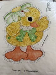 Vintage Cotton Fabric Panel Sew & Stuff Duckling Duck 18 1/2″ Spring Mills