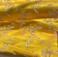 GOLD Chinese Dragon Brocade Jacquard Fabric 45″ Wide BTY