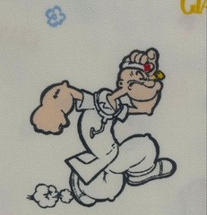 GIANNI VALENTINO & POPEYE Vintage Fabric 149x50cm Wide Retro Collectible