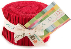 Bella Solids Red Jr Jelly Roll (9900JJR 16) by Moda House Designer for Moda, 2.5