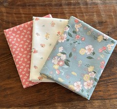 3 Fat Quarters Bundle Riley Blake “New Beginnings” Floral Quilt Cotton