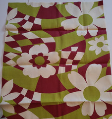 Vtg 70’s Scandinavian Floral Print Fabric Material MCM Flower Power Hippie Heavy